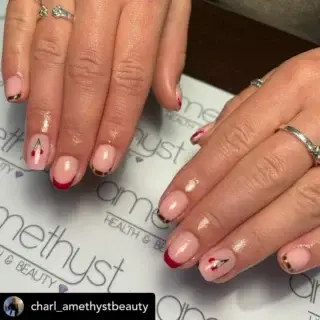 Posted @withregram • @charl_amethystbeauty OBSESSED🍒✨🐊

To book please- 
message/call 07976893959 📲
Or DM me on here📳
Alternatively email Charlotteboyes98@googlemail.com 📧

Please allow up to 24 hours for all responses💜

Products-
@the_gelbottle_inc BIAB 19 ~ Clear Blooming Gel
Jessica nail polish Winter Berries ~ Mustang 
@magpie_beauty Elizabeth Gold Chrome

#nailtech #nailart #nailsnailsnails #crocodileprintnails #cherrynails #frenchnails #chromenails #freehandnailart #heartnails #beautician #appointmentsavailable #teesidebeauty #greatayton